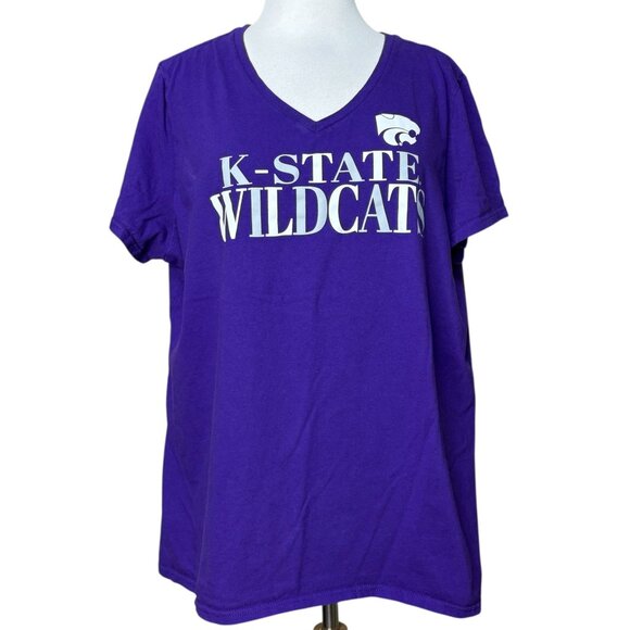 K-State Wildcat V-Neck Womens Tee Size 2XL - Picture 1 of 5